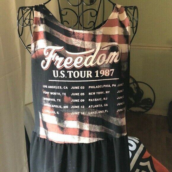 Forever 21 Black, Red, White & Blue Long Maxi Dress Vtg Women's Small Cover Up - Picture 3 of 6